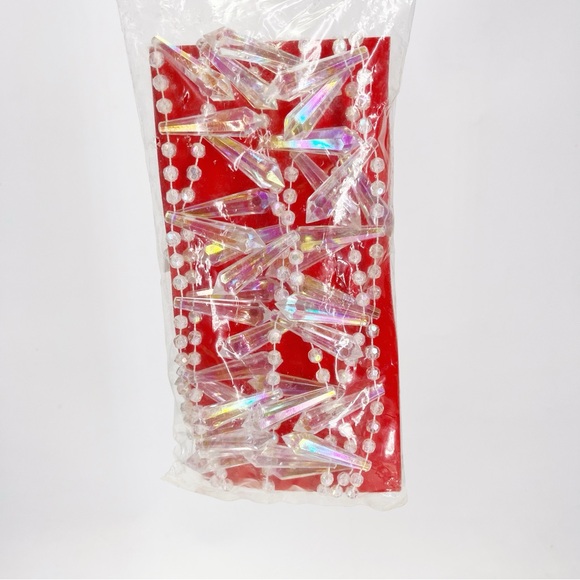 Vintage Christmas Iridescent 9’ Ft Chandellier Garland String Of Beads Tree - Picture 2 of 4